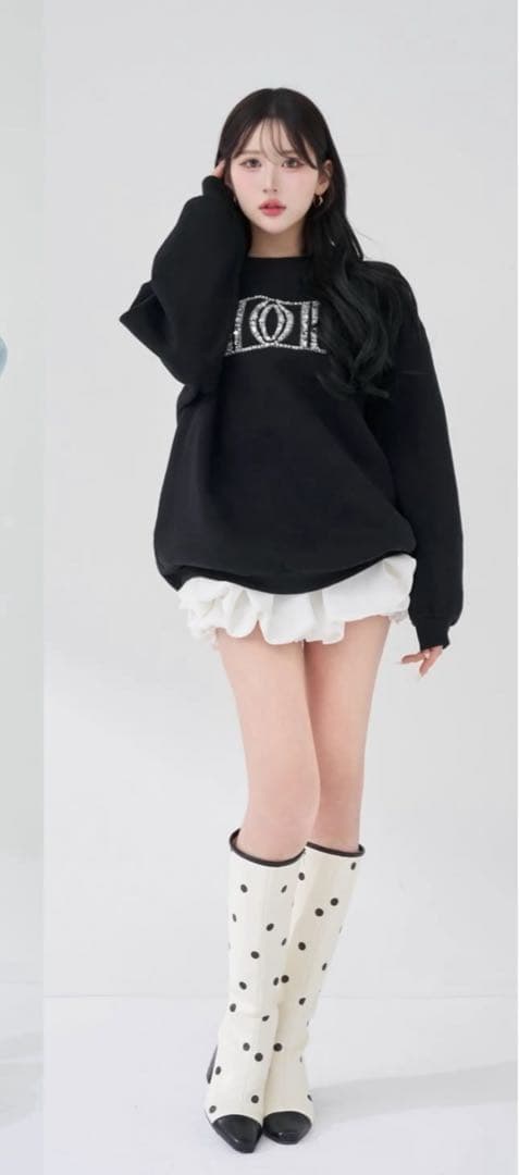 Darich ダーリッチ　ロゴビジュースウェットプルオーバー　ブラック