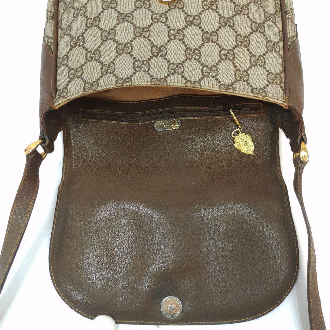 【美品】グッチ ショルダーバッグ レザー×PVC インターロッキング GG柄