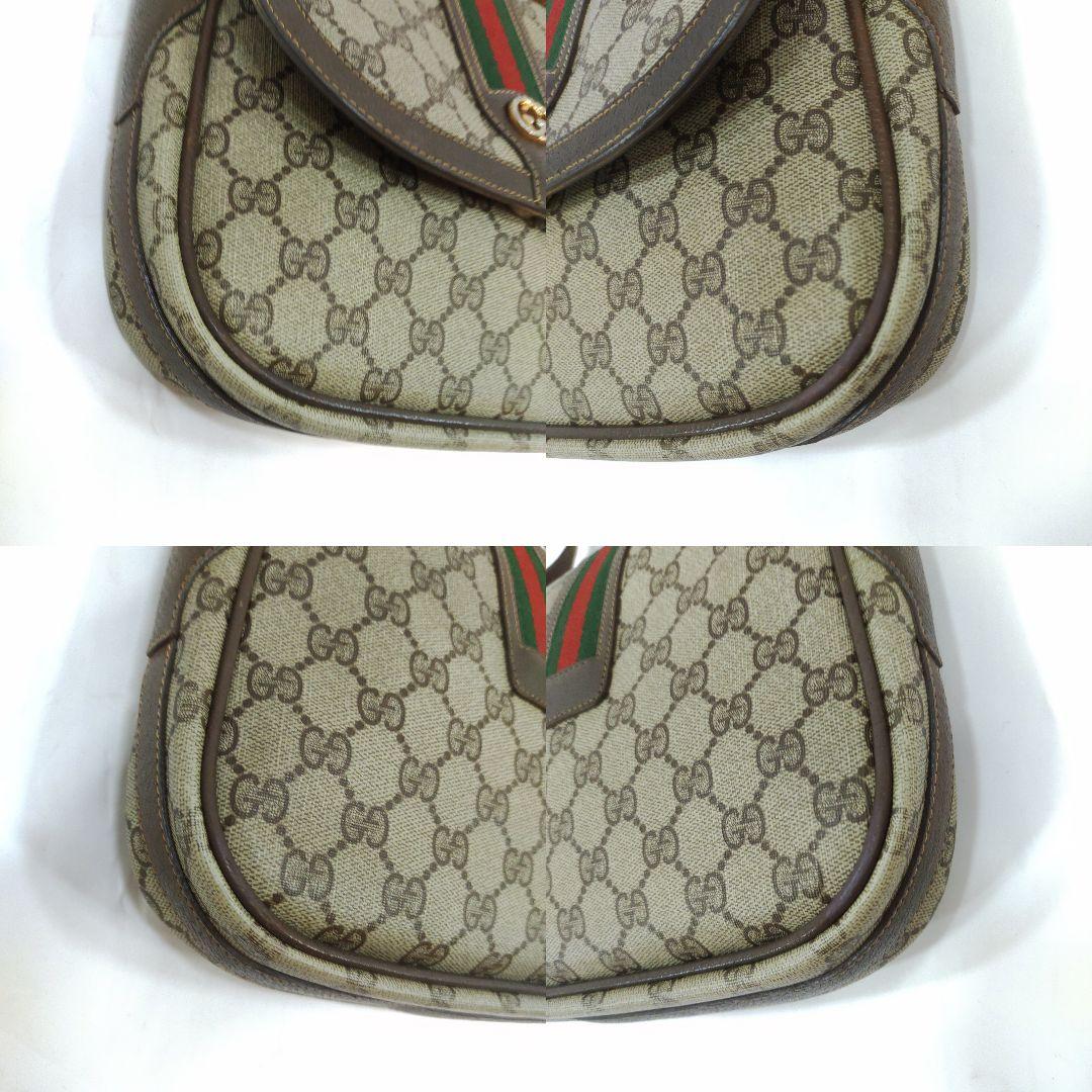 【美品】グッチ ショルダーバッグ レザー×PVC インターロッキング GG柄