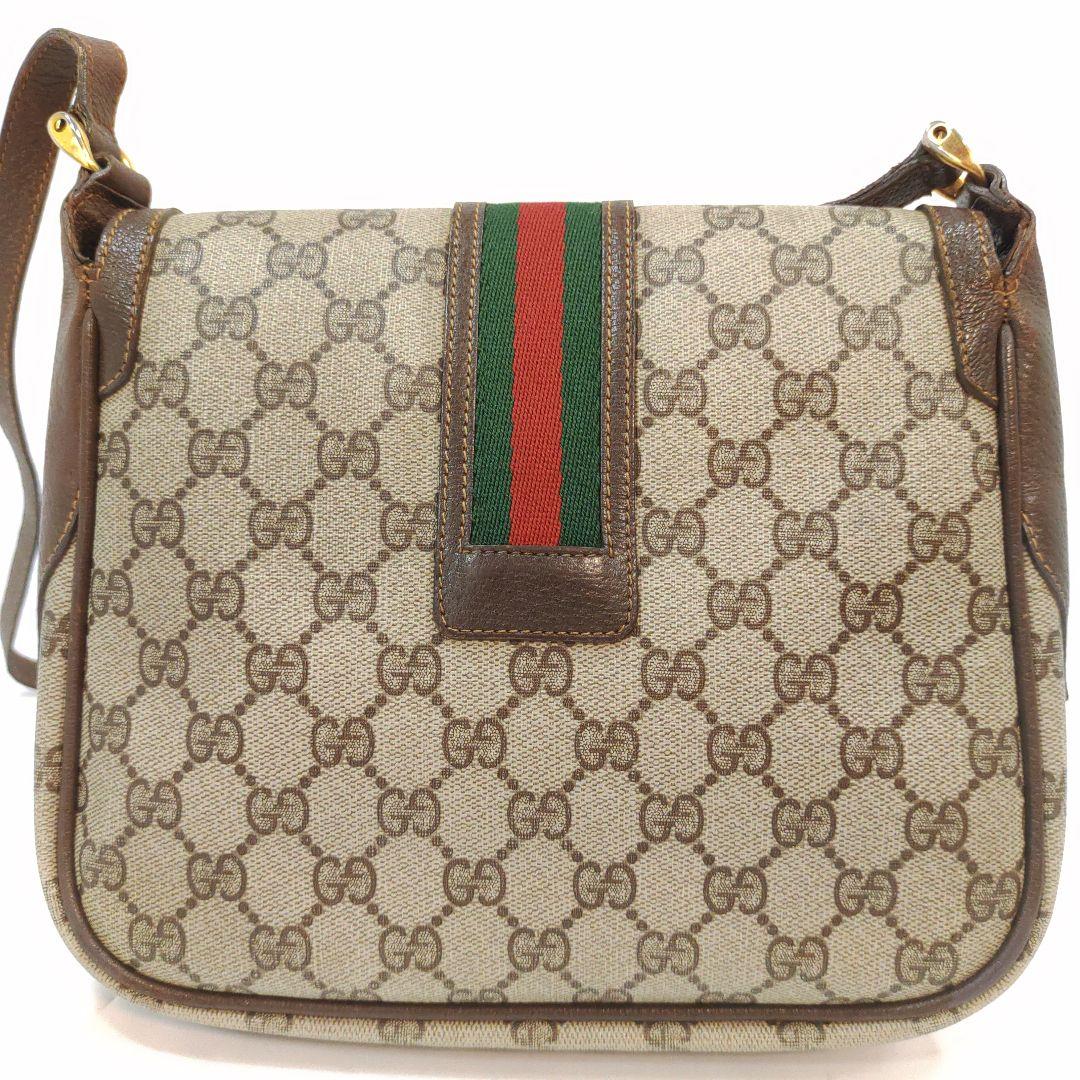 【美品】グッチ ショルダーバッグ レザー×PVC インターロッキング GG柄