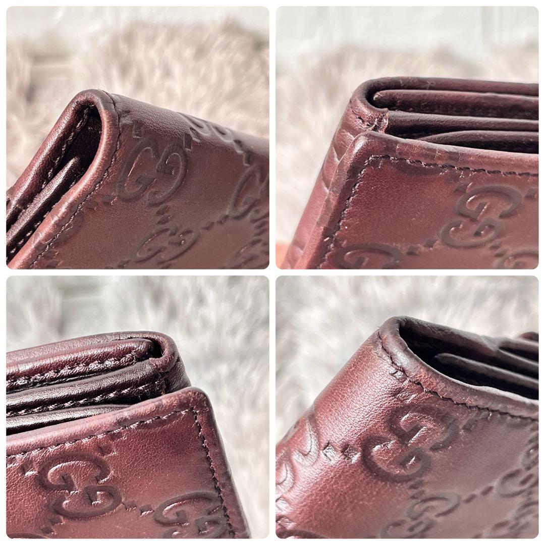 極美品✨GUCCI シマ　ダークブラウン　プリンシー　レザー　シルバーロゴ