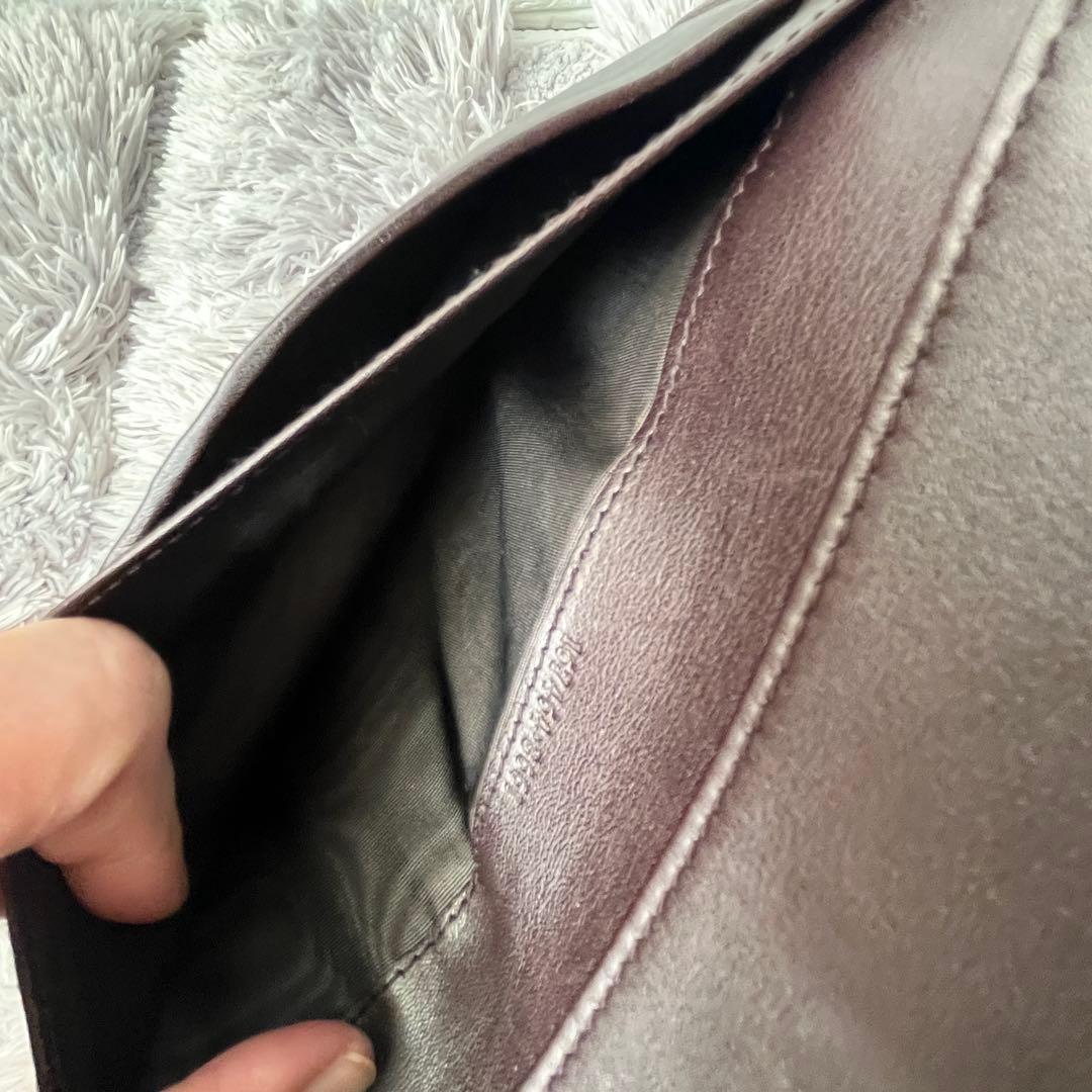 極美品✨GUCCI シマ　ダークブラウン　プリンシー　レザー　シルバーロゴ