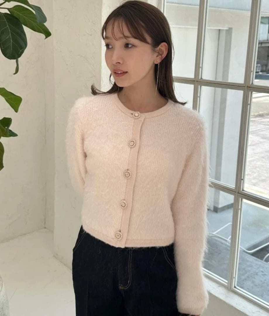 【限定値下げ中】Sustainaファーライクニットジャケット PNK