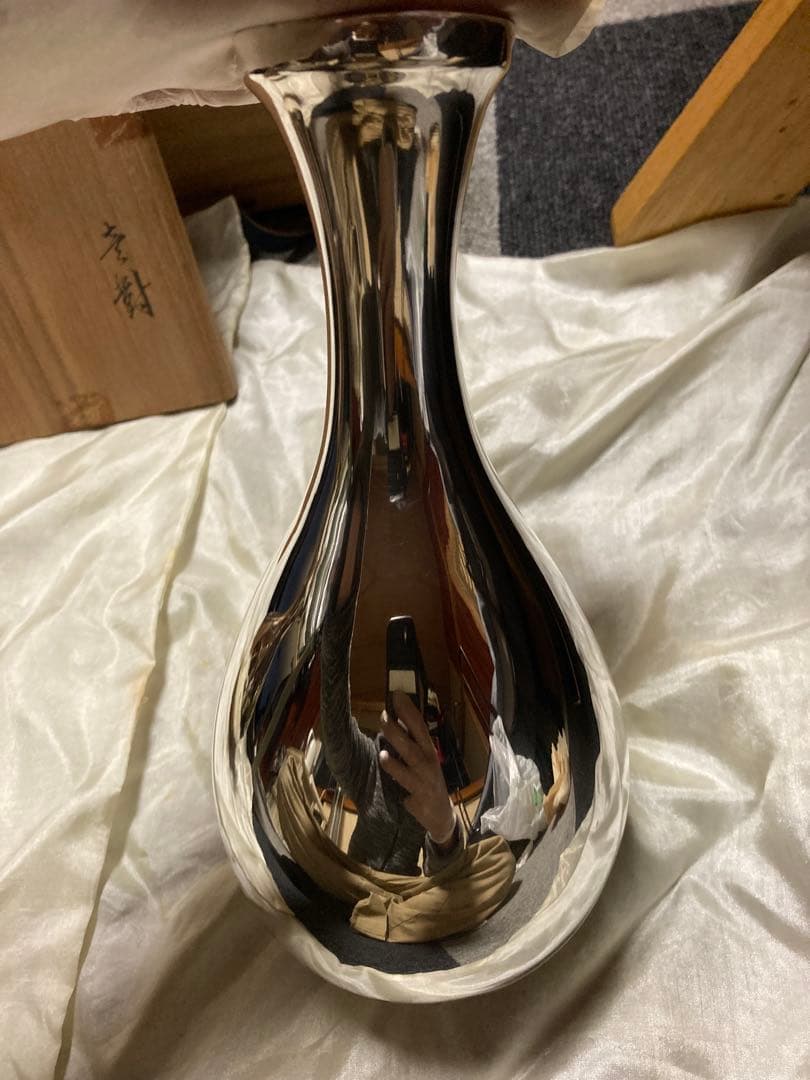 純銀製　瓶子　木箱付き　2個セット　1122g