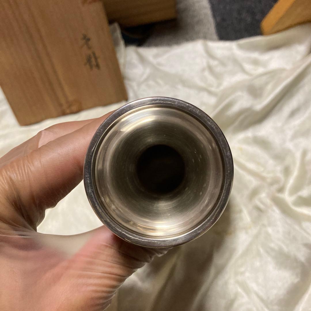 純銀製　瓶子　木箱付き　2個セット　1122g