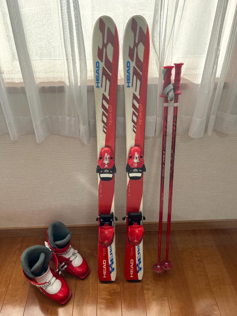 HEAD TEAM ジュニアスキー 107cm ブーツ・ストック付き　フルセット