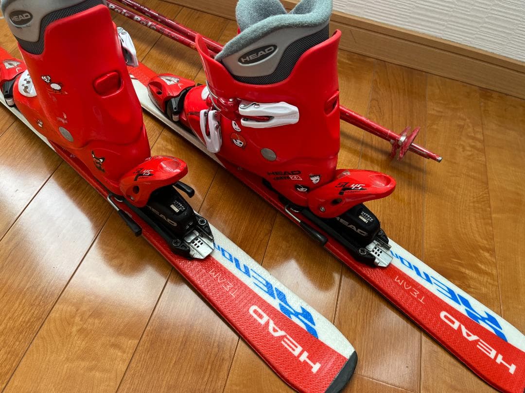 HEAD TEAM ジュニアスキー 107cm ブーツ・ストック付き　フルセット