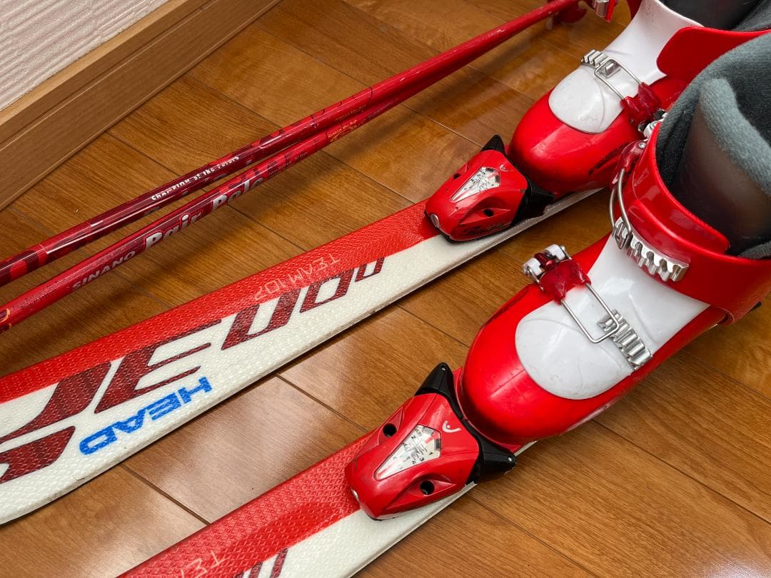 HEAD TEAM ジュニアスキー 107cm ブーツ・ストック付き　フルセット