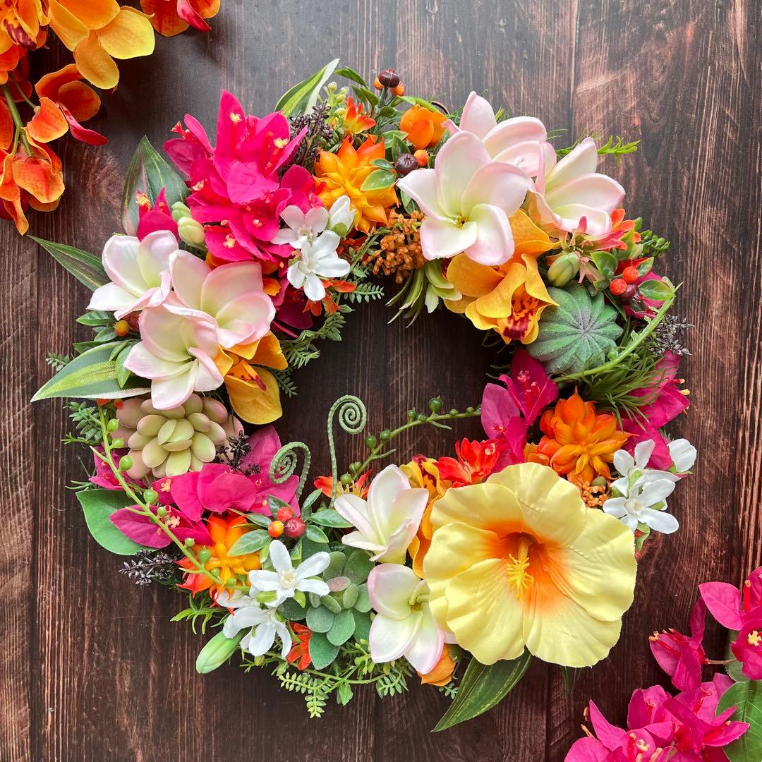 NO25_73森と小鳥のリース　アーティフィシャルフラワー　造花　玄関リース