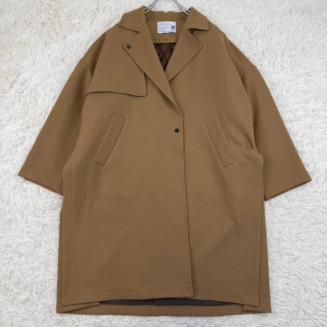 美品 PACCIONE ナノヒーティングトレンチ風コート ライナー付き キャメル