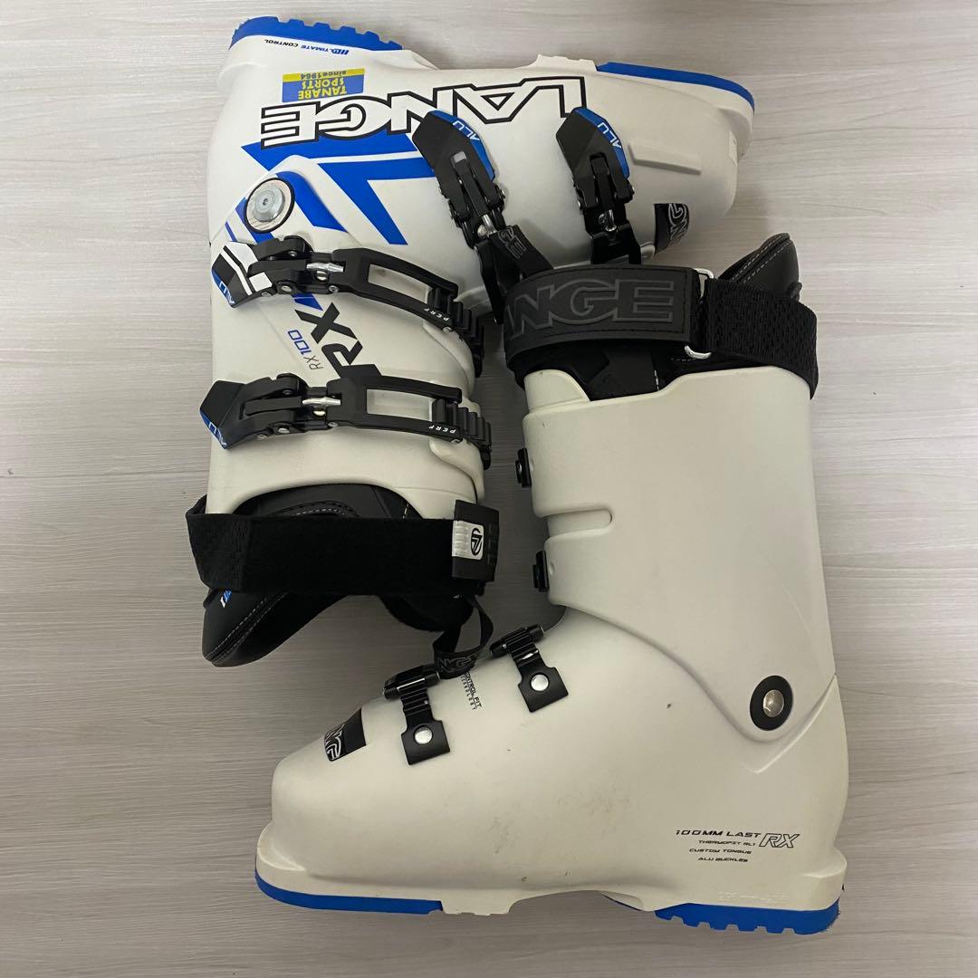 【美品】LANGE RX100 スキーブーツ 296mm 25-25.5 白　緑
