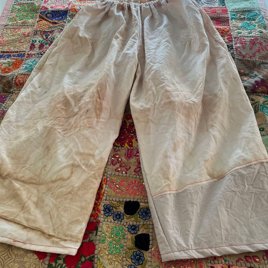 ライオンリメイクもんぺバルーンパンツ木綿　粉袋　古布襤褸　ダメージフィードサック