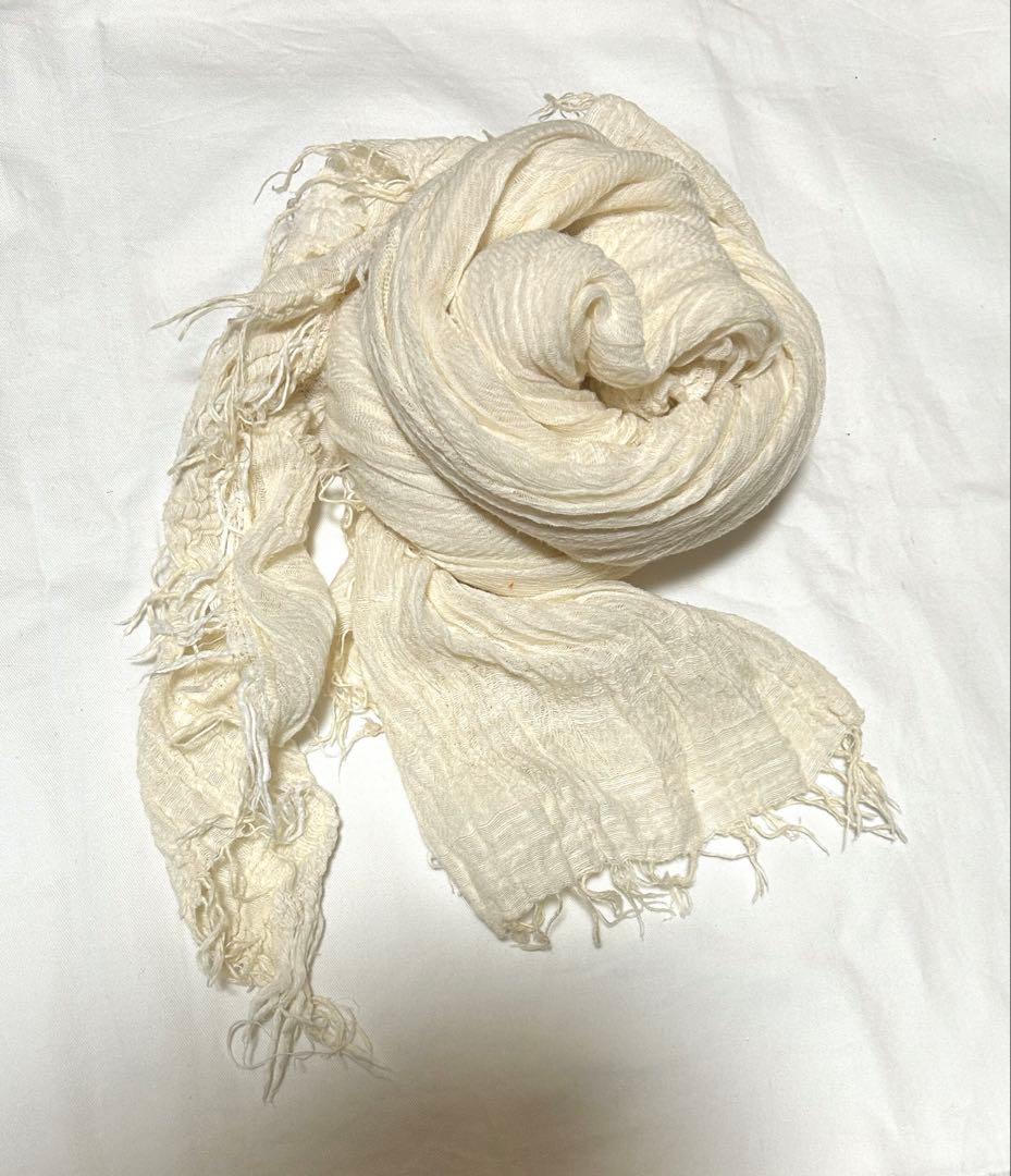 【美品】タマキニイメ　ルーツストール　　　　　BIG一重　　　　　　オフホワイト