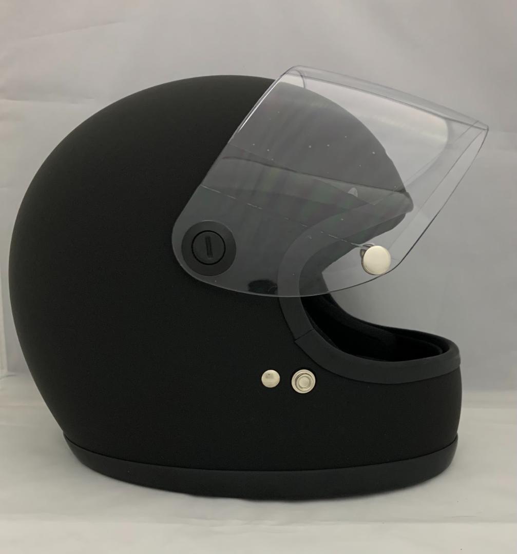 ビンテージフルフェイスヘルメット 族ヘル スモークシールド1枚セット マットBK