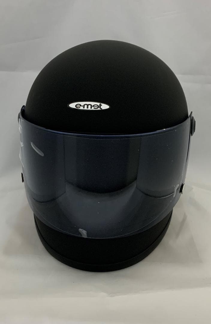 ビンテージフルフェイスヘルメット 族ヘル スモークシールド1枚セット マットBK