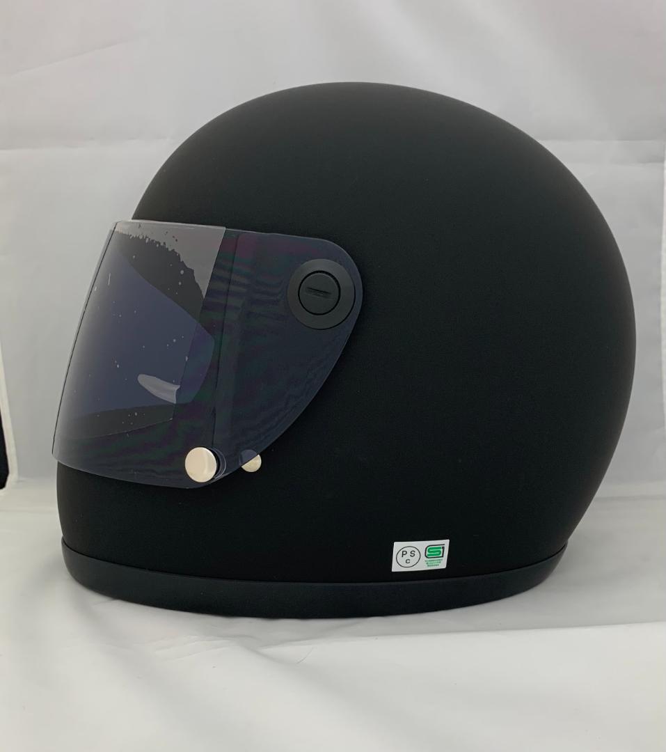 ビンテージフルフェイスヘルメット 族ヘル スモークシールド1枚セット マットBK