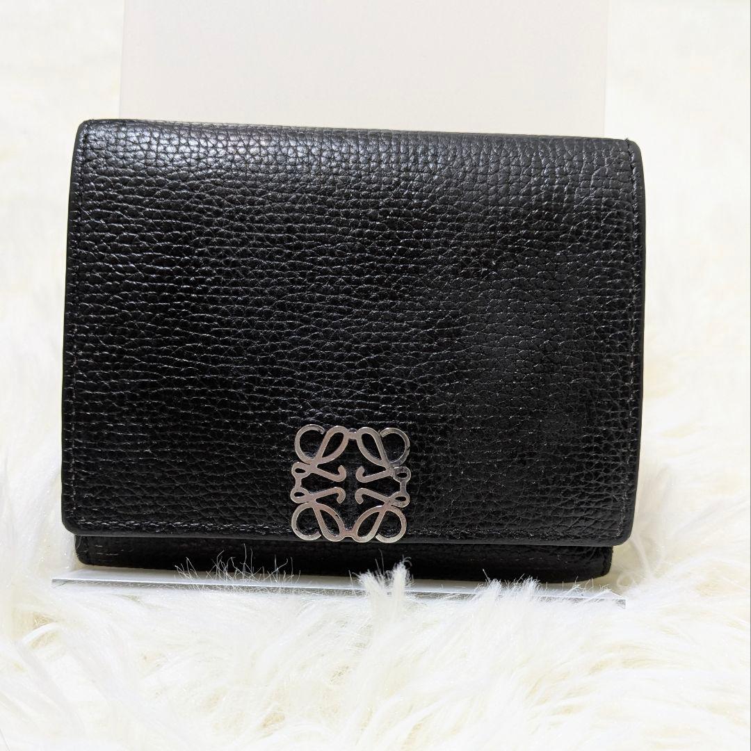 大人気✨LOEWE ロエベ　アナグラム　トライフォールドウォレット　Ｗホック