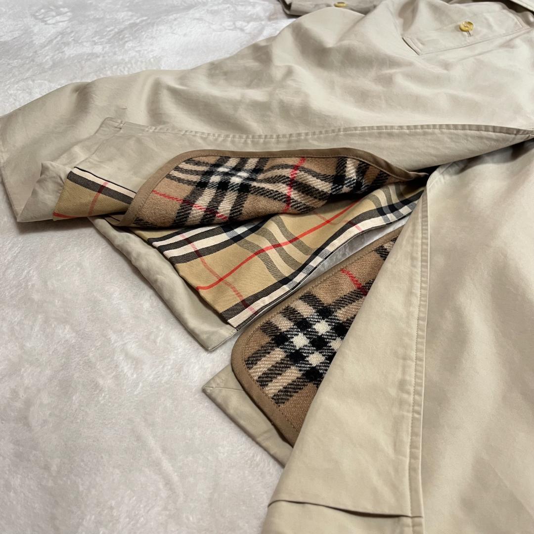 【極美品】バーバリー ステンカラーコート L ～ LL XL ライナー付き