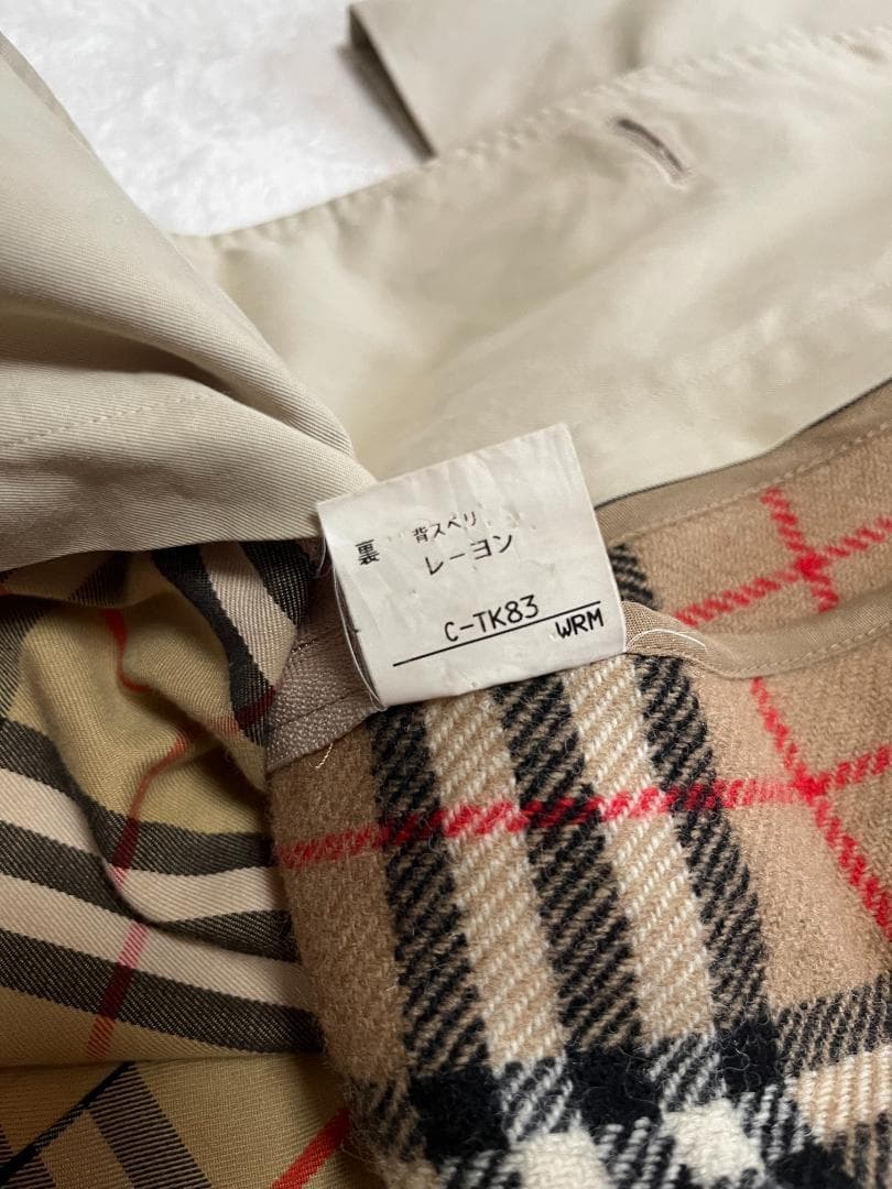 【極美品】バーバリー ステンカラーコート L ～ LL XL ライナー付き