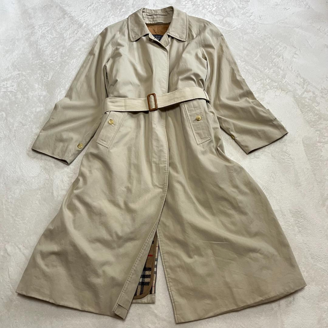 【極美品】バーバリー ステンカラーコート L ～ LL XL ライナー付き