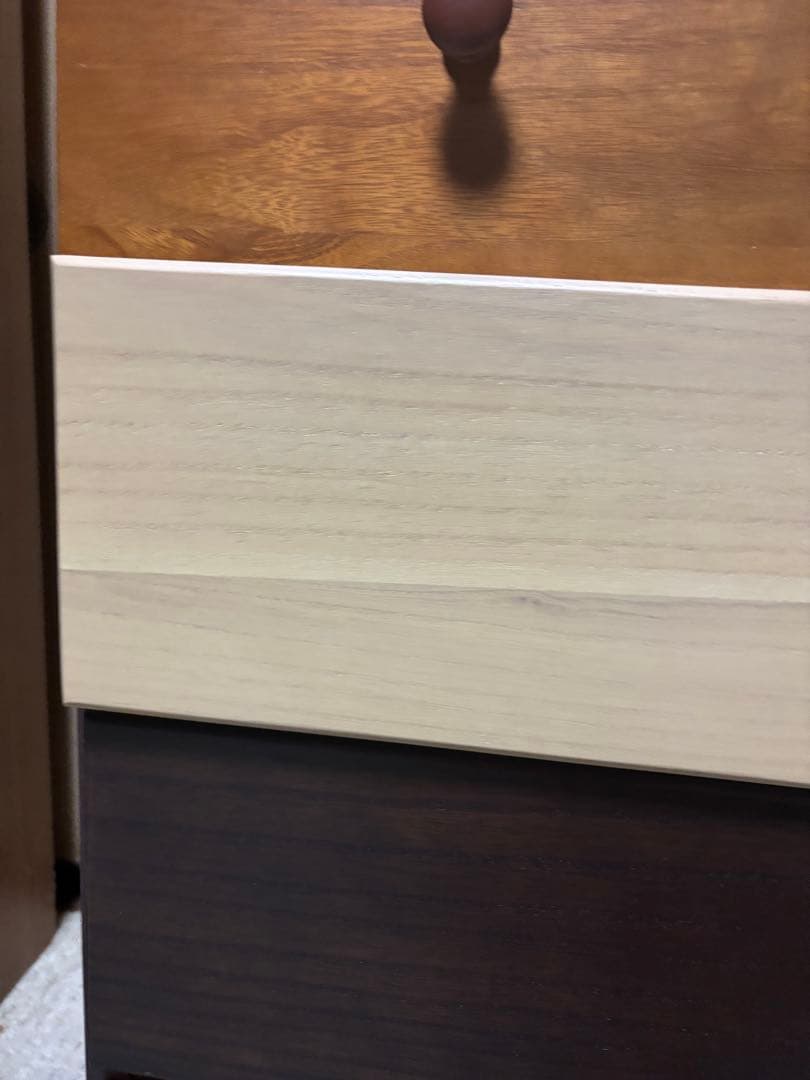 モザイク模様の天然木ローチェスト　ニトリ　クオーレ