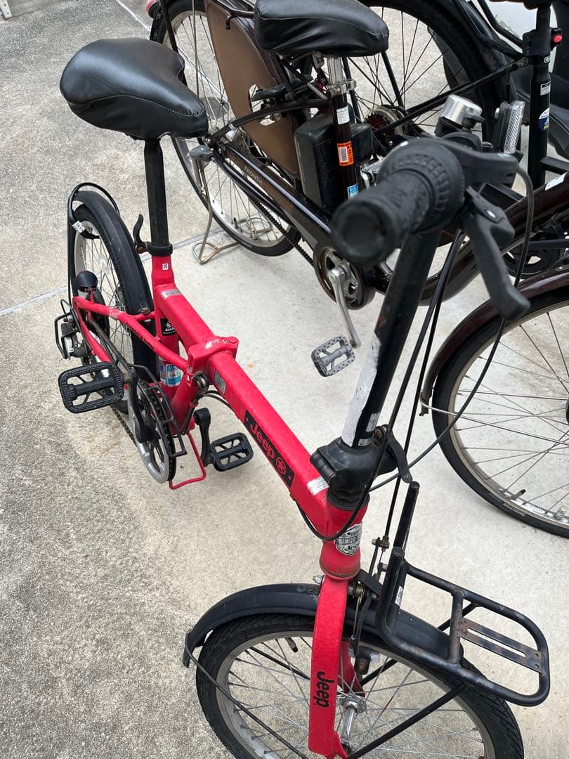 折りたたみ自転車 赤　jeep マルカ