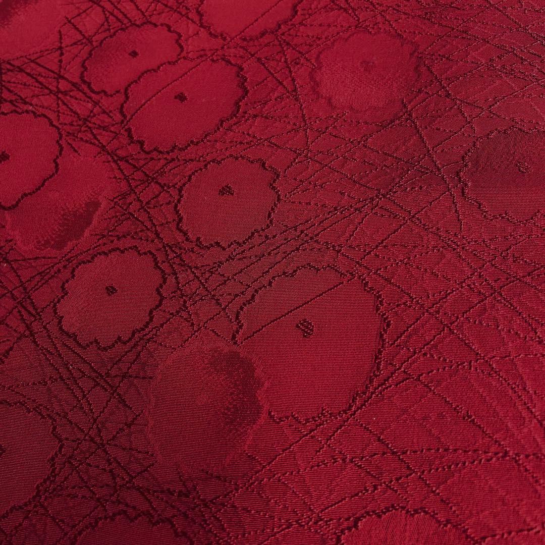 【新品未使用】　正絹生地　反物　皇室御用達　北出与三郎　落款　光琳菊　色無地