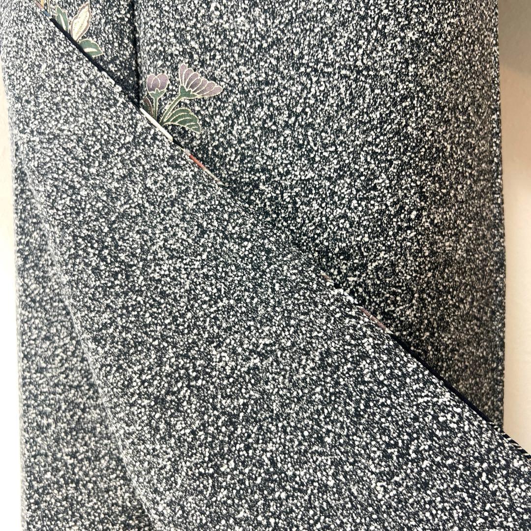 408 訪問着フルセット 正絹 濃紺 黒 金銀彩 たたき染め シック クール