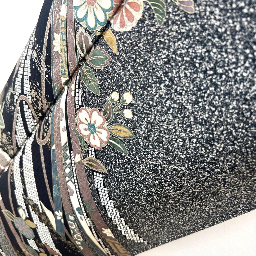 408 訪問着フルセット 正絹 濃紺 黒 金銀彩 たたき染め シック クール