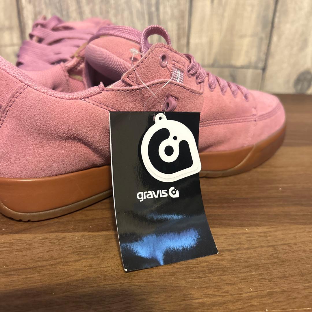 完売品 gravis ピンク スエード スケシュー 25.5cm 新品 sk8