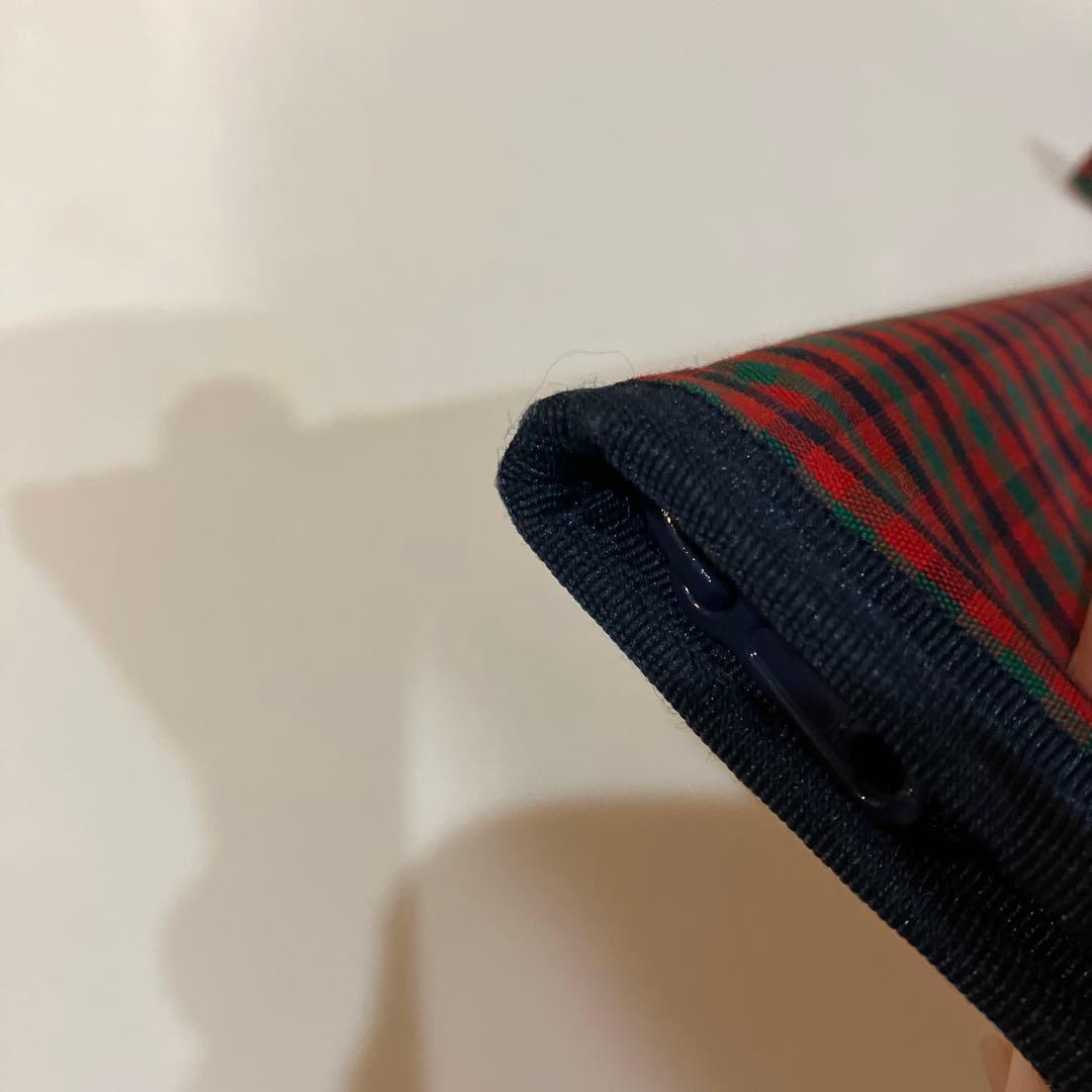 美品　ファミリア　母子手帳　ケース　マルチケース　赤　チェック　002