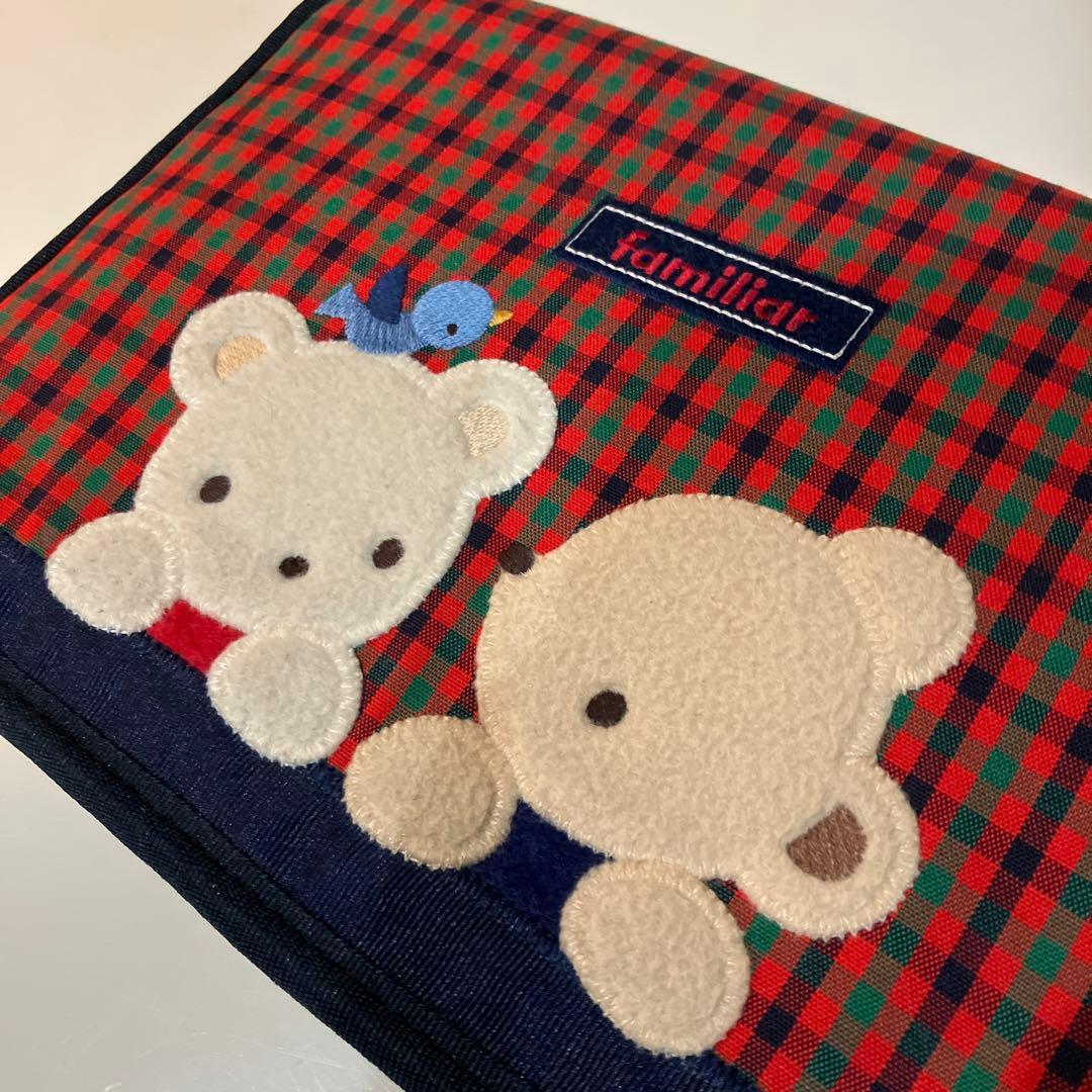 美品　ファミリア　母子手帳　ケース　マルチケース　赤　チェック　002