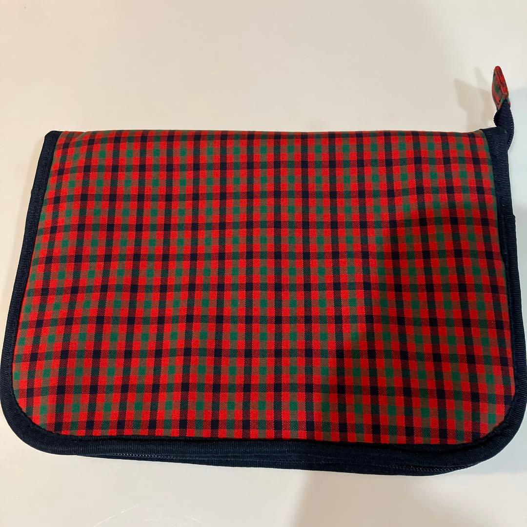 美品　ファミリア　母子手帳　ケース　マルチケース　赤　チェック　002