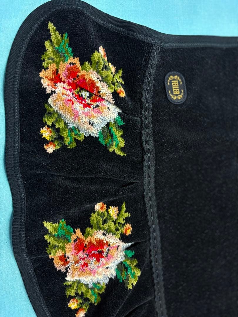 FEILER フェイラー シュニール織 ムーンライトフラワー エプロン ブラック