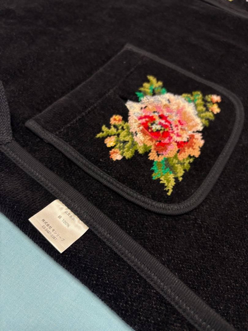 FEILER フェイラー シュニール織 ムーンライトフラワー エプロン ブラック