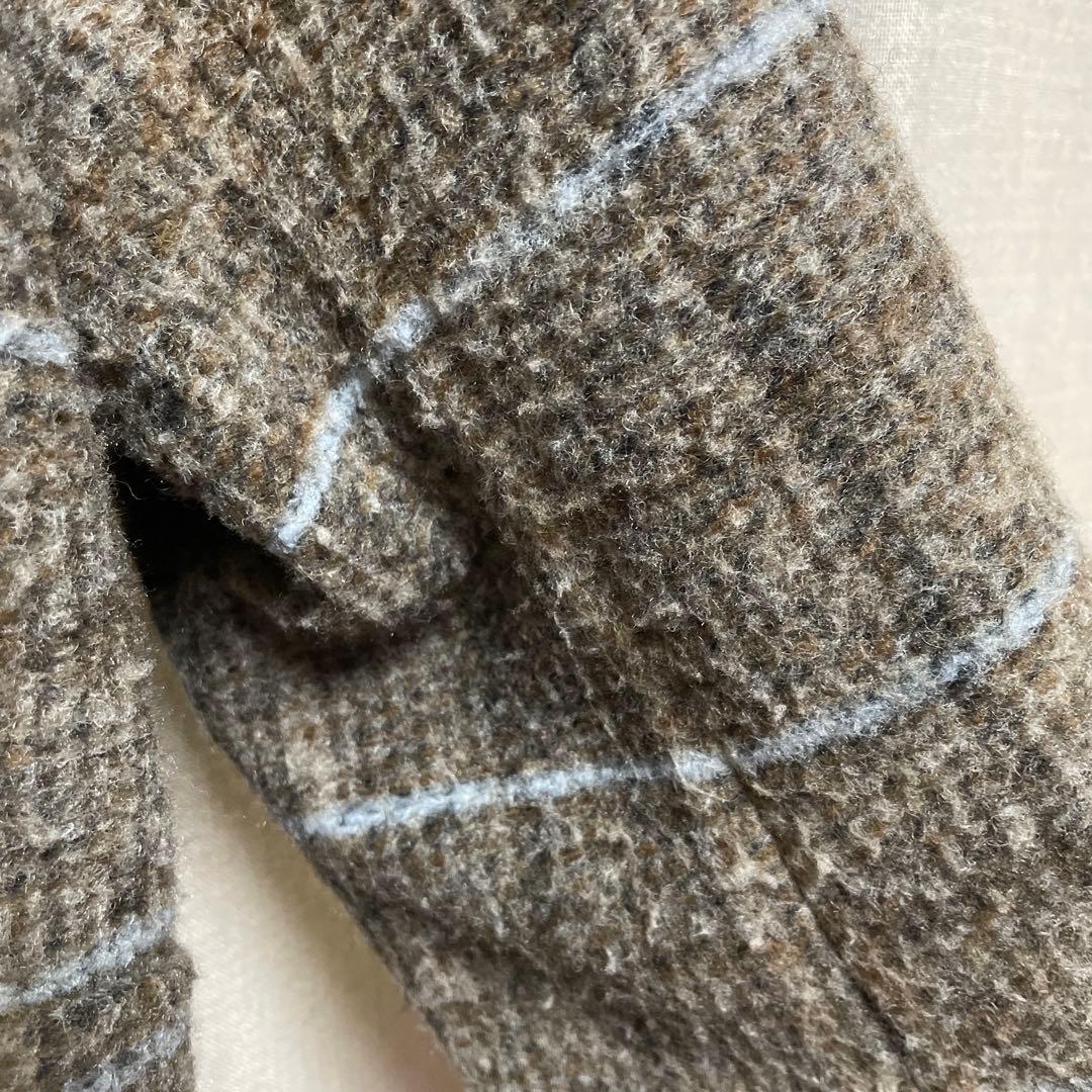 SHIPS スライバーチェックコート(ブラウン)