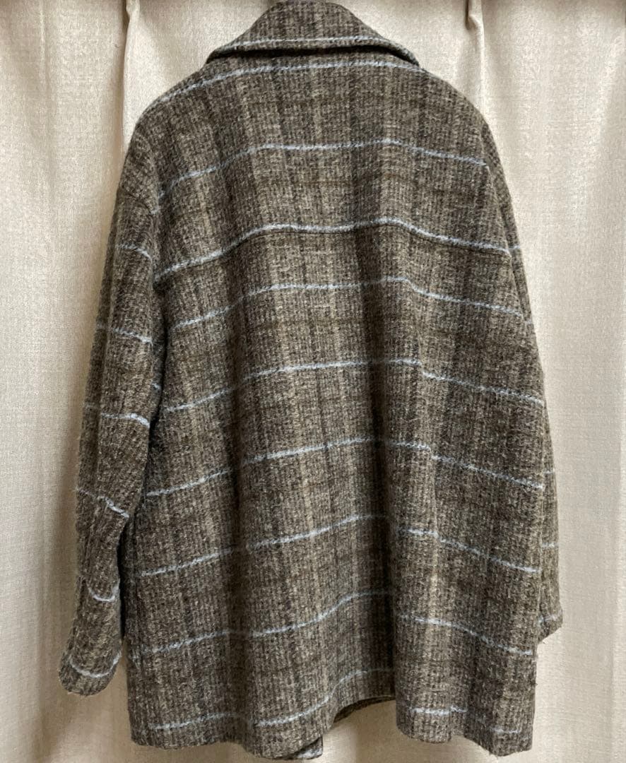 SHIPS スライバーチェックコート(ブラウン)