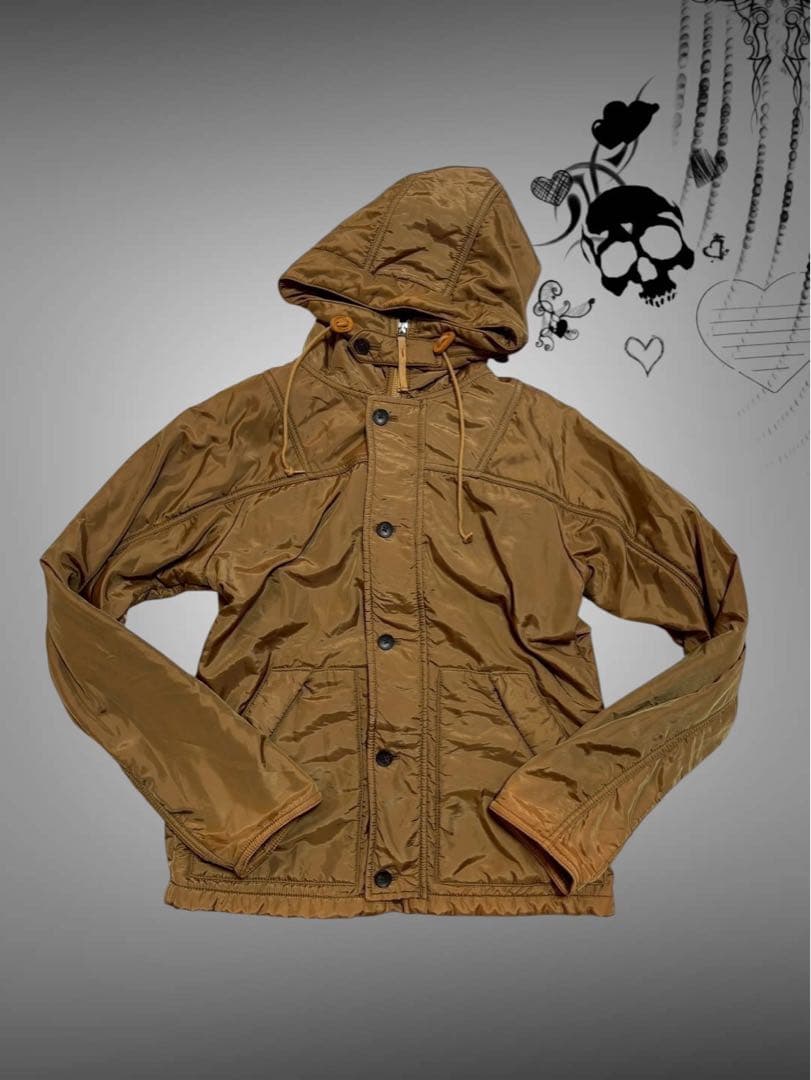 レアカラー　y2k平成ギャル00s光沢ボアシャーリングパーカー　ゴシック