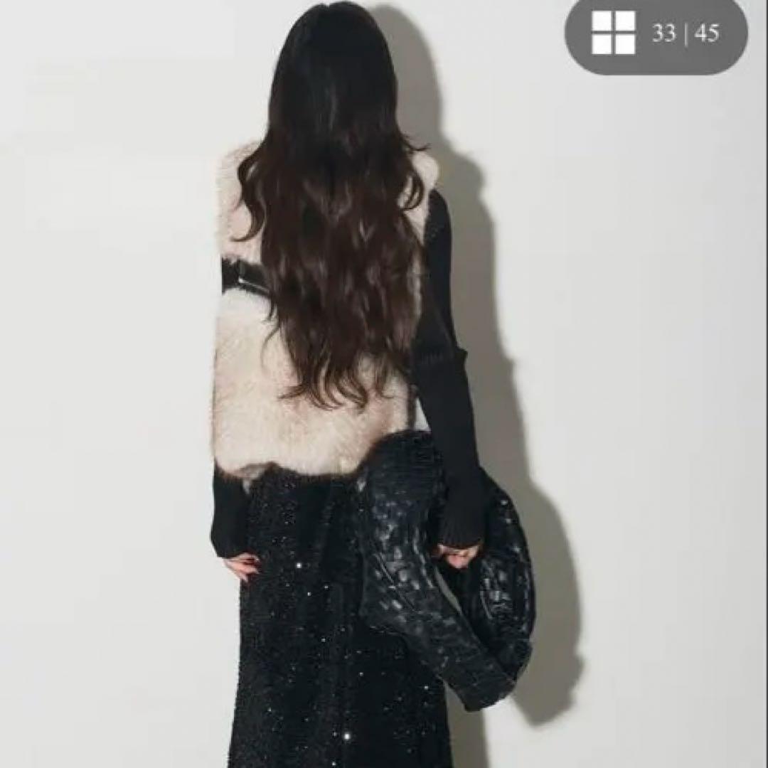 【新品未開封】andrea&coフェイクファーライダースベスト