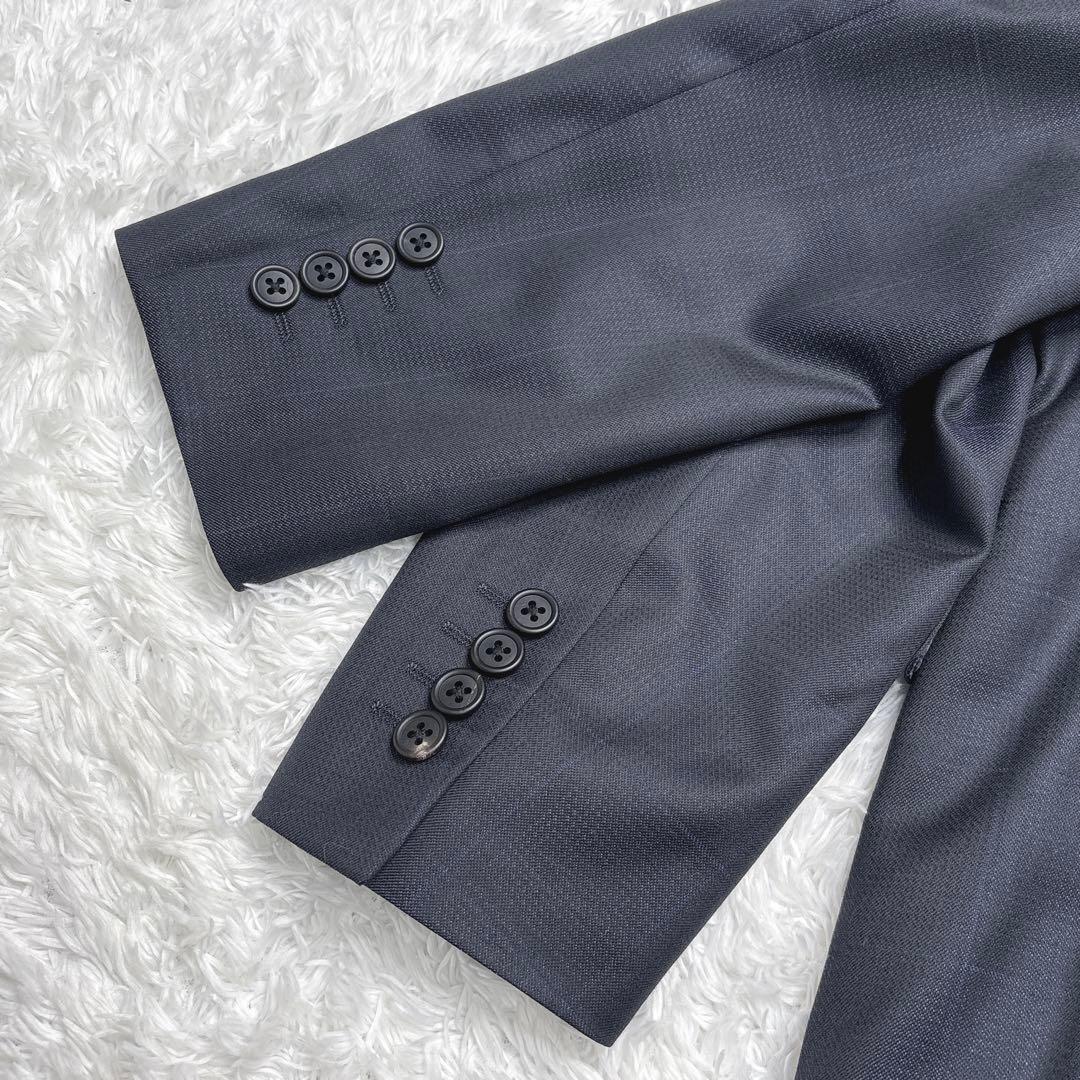 【極美品】ポールスミス 現行 デルフィノ シルク ウール スーツ 上下 紺 花柄