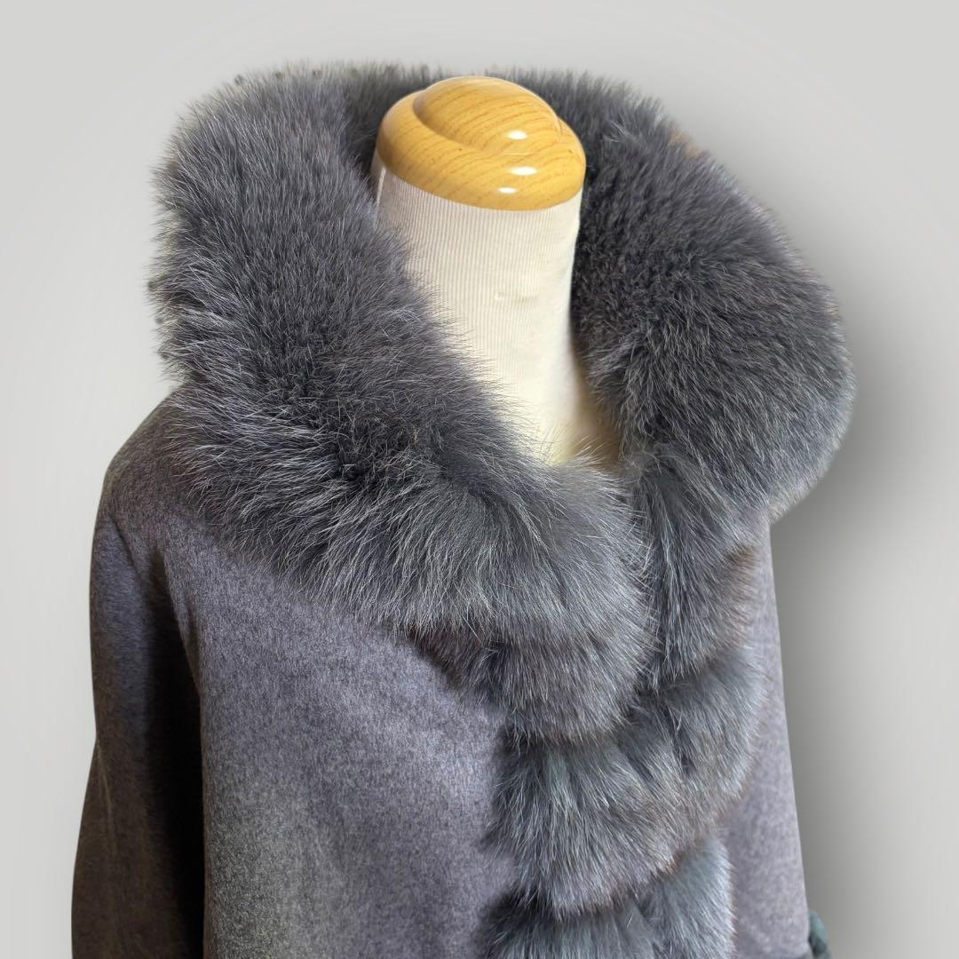 SAGA FURS ポンチョ ケープ カシミヤ ファー ブルーフォックス