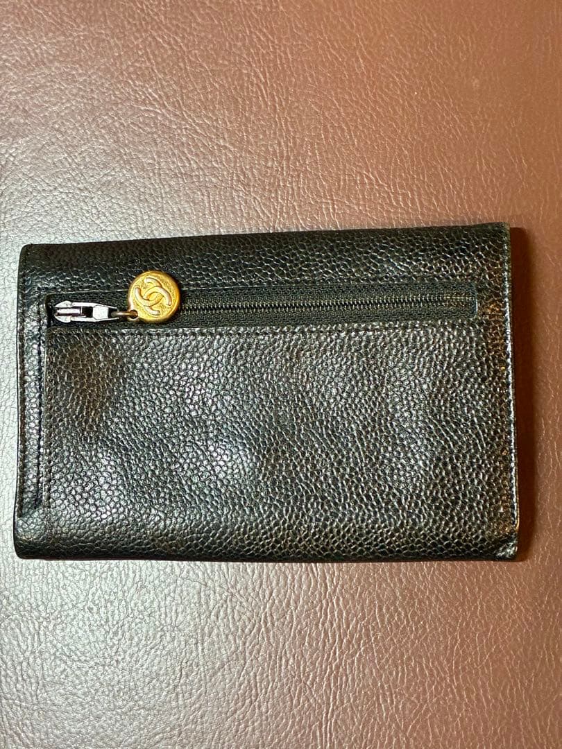 カブタロウサマ向け　CHANEL 二つ折り財布 ブラック レザー