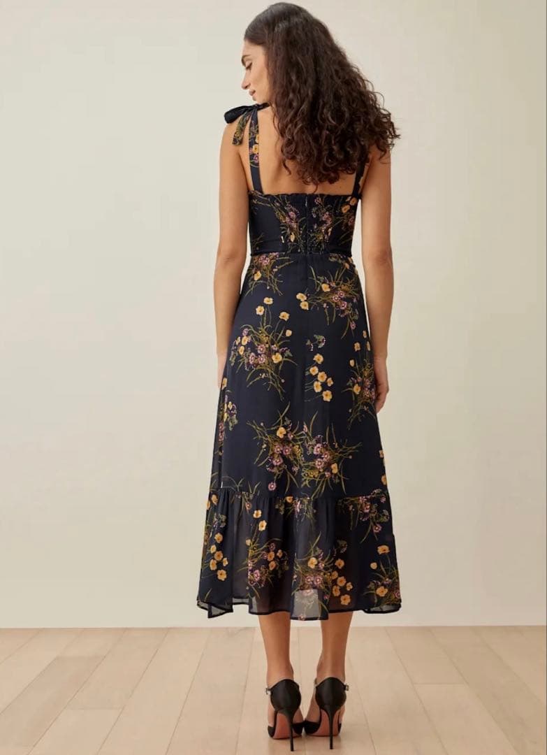 Reformation・Nikita Dress ネイビー花柄 Size 0