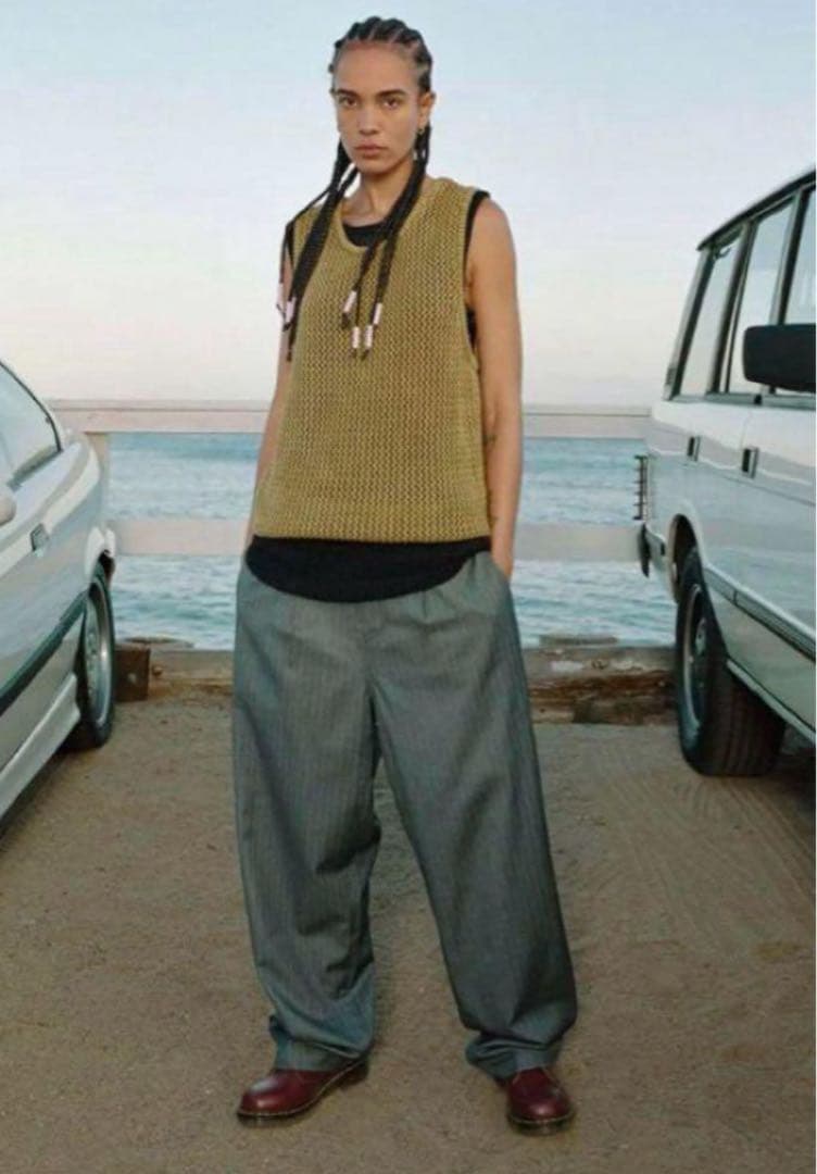 パンツ stussy striped volume pleated trouser 30