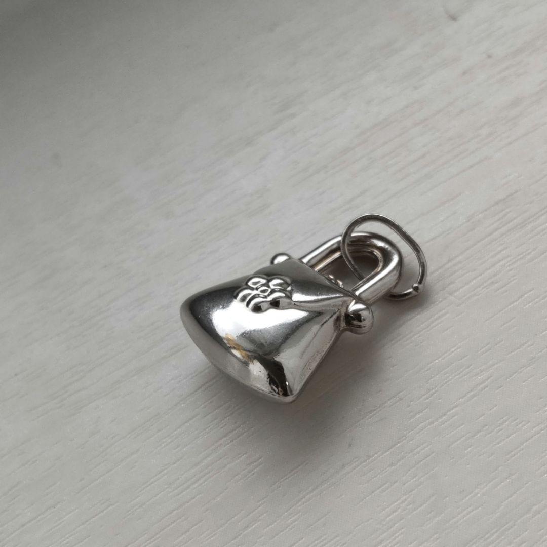 pearlpink　K18WG バッグ型ネックレスチャーム