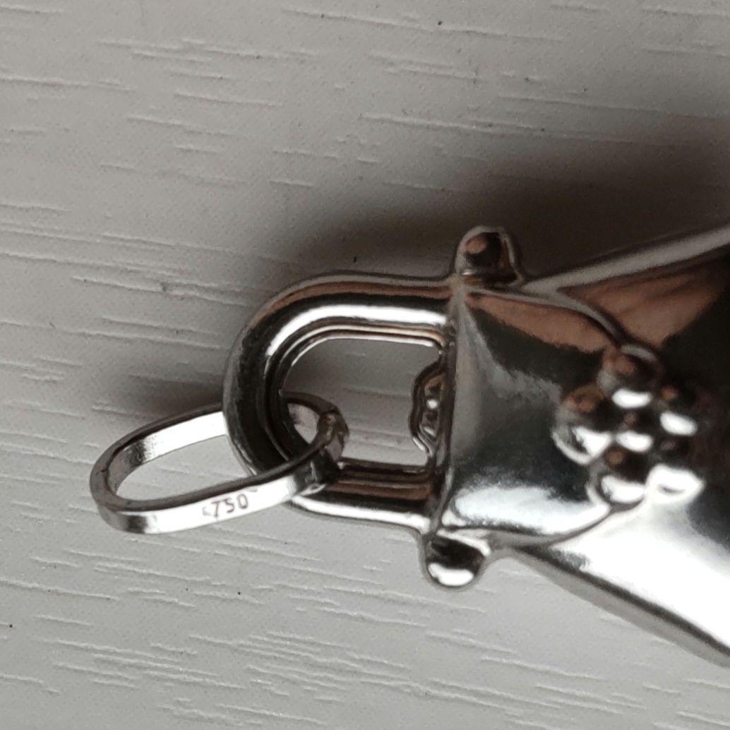 pearlpink　K18WG バッグ型ネックレスチャーム