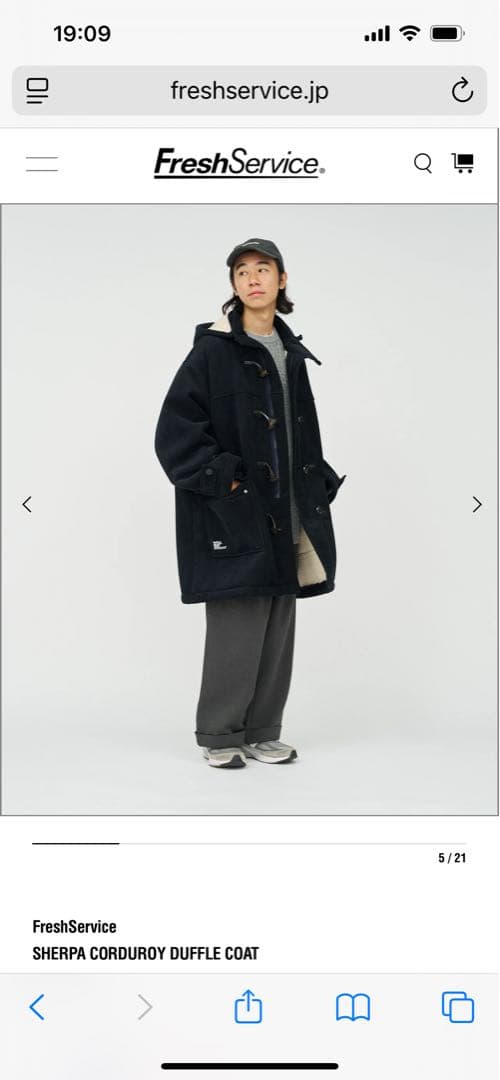 ジャケット・アウター 25aw FreshService CORDUROY DUFFLE COAT