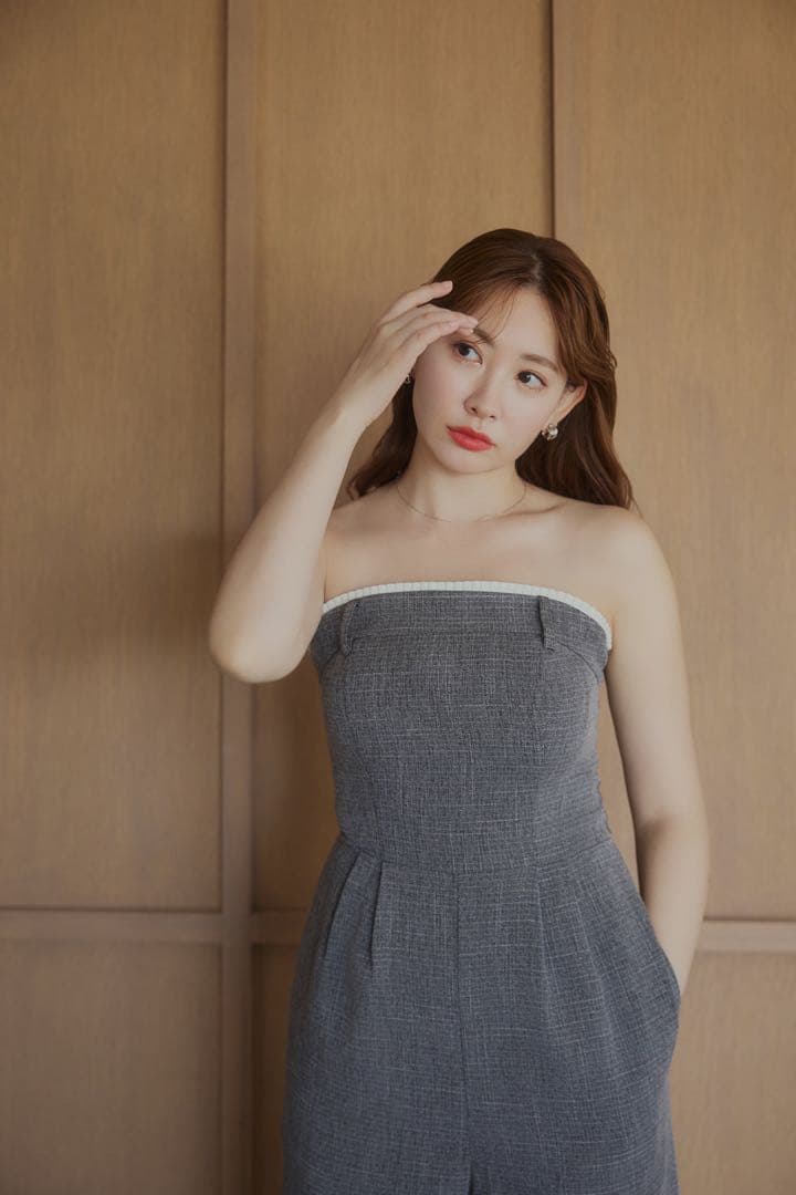 サロペット・オーバーオール・オールインワン herlipto Frilled Tweed Jumpsuit