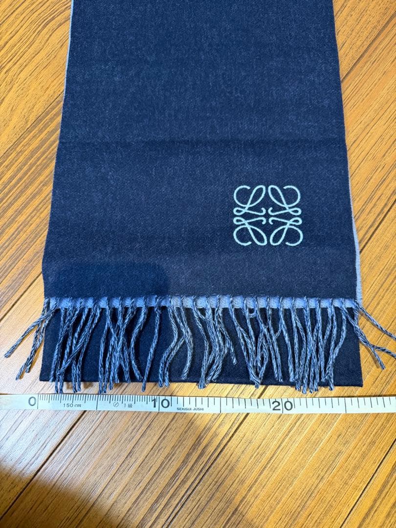 LOEWE ネイビー グレー マフラー