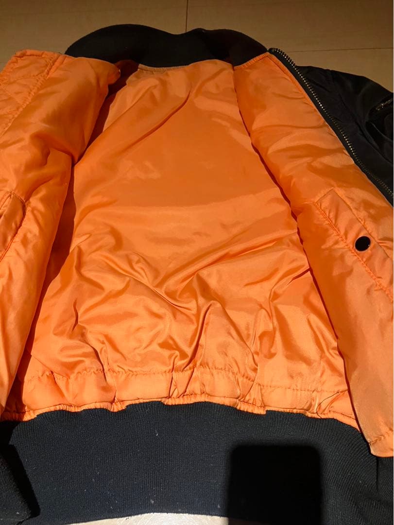 90s ALPHA INDUSTRIES アルファMA-1 フライトUSA L黒